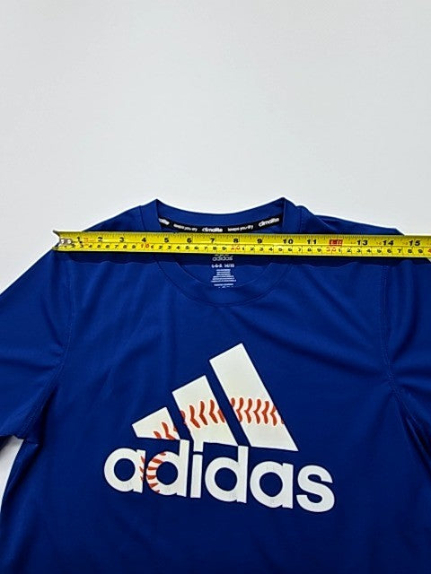 Adidas Boys Blue Logo T-Shirt Size 14/16 Tagless Regular