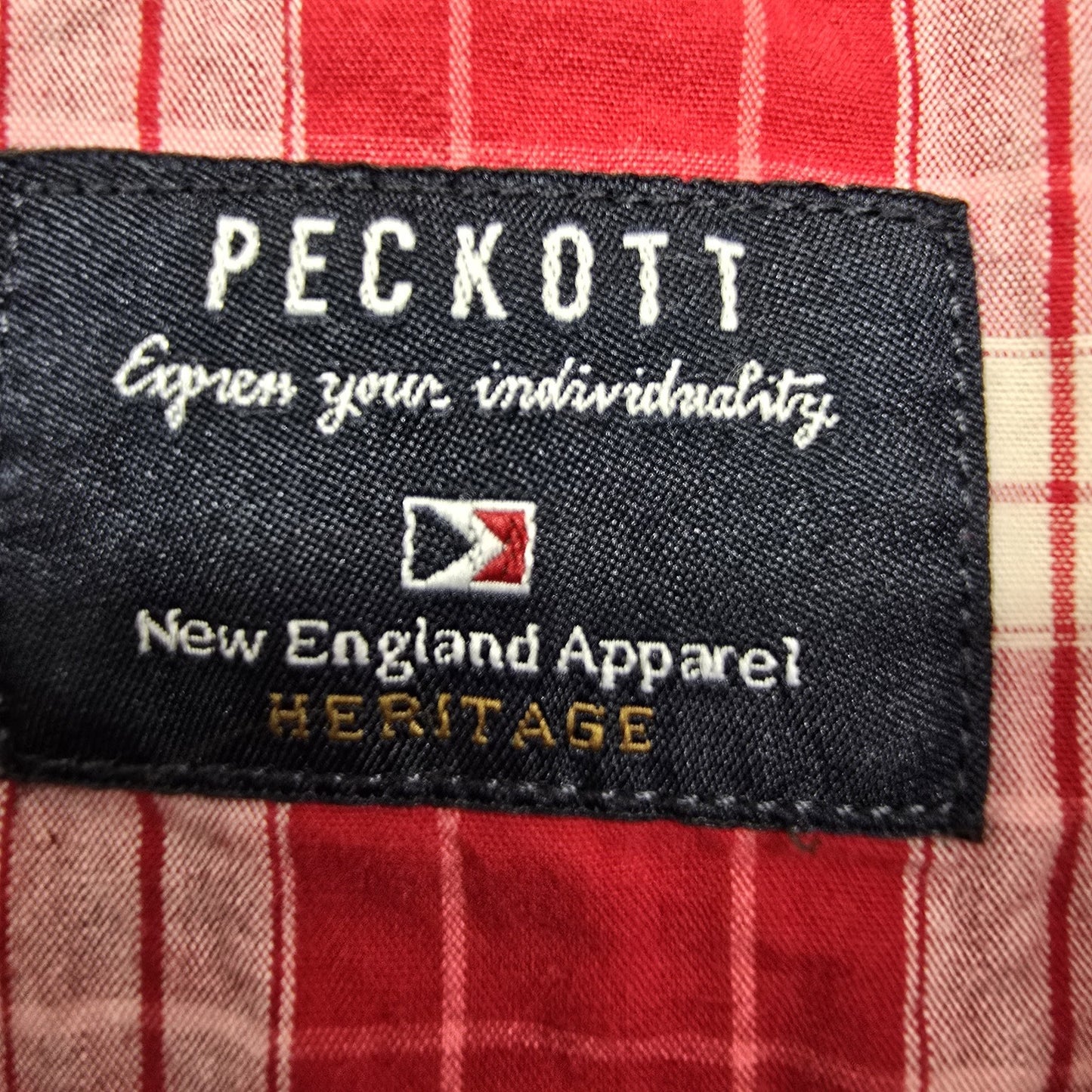 Peckott Heritage Plaid Long Sleeve Button-Up Shirt M Red/White