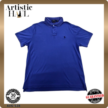 Polo Ralph Lauren Royal Blue Cotton Polo Shirt L Custom Slim Fit Short Sleeve