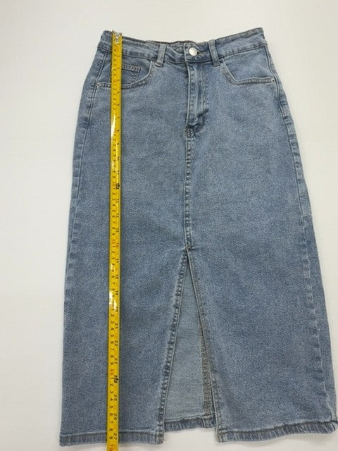 Shein Women's Light Blue Denim Midi Skirt Size M