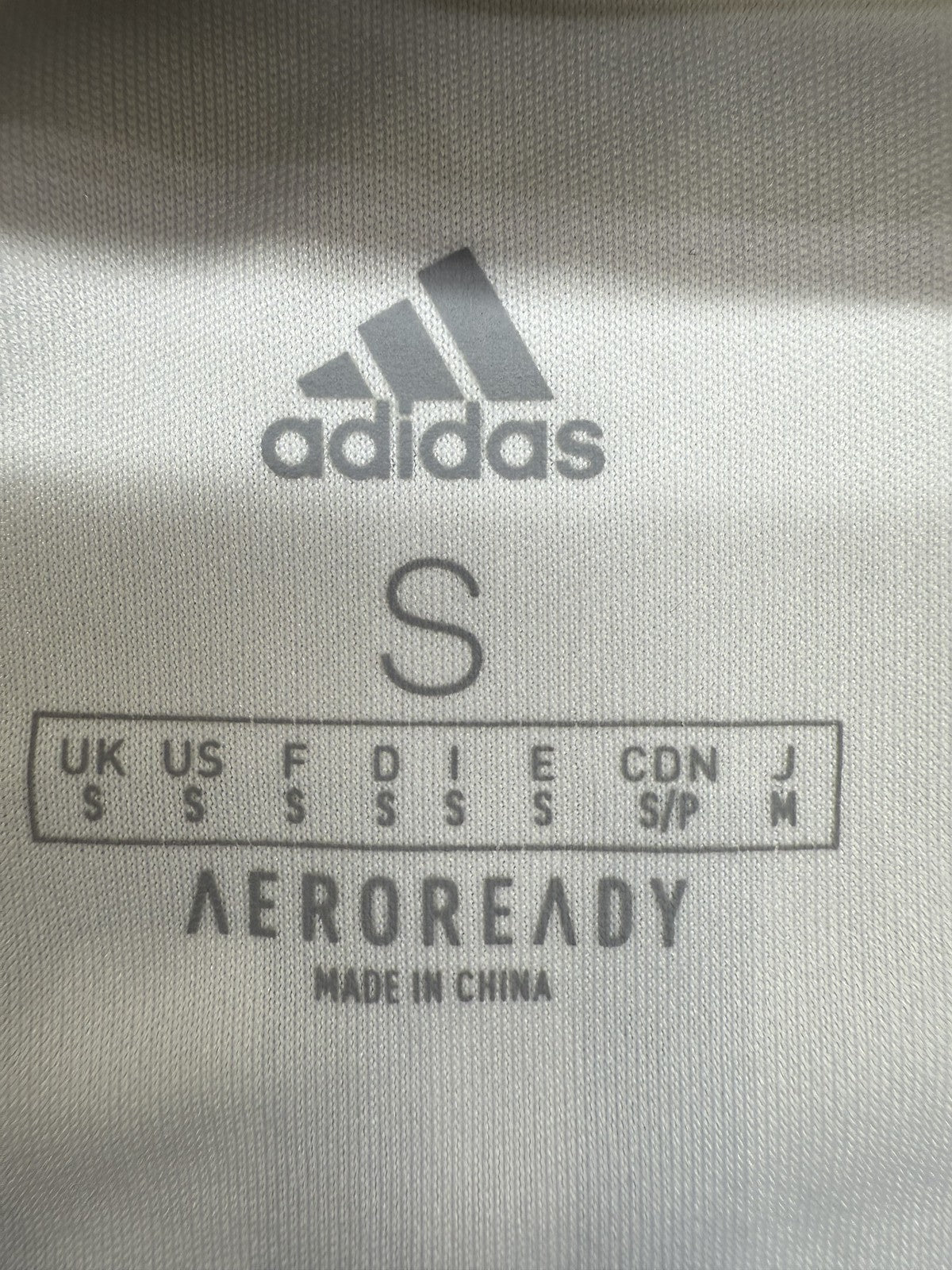 Adidas Men's White Striped S Jersey Short Sleeve AeroReady