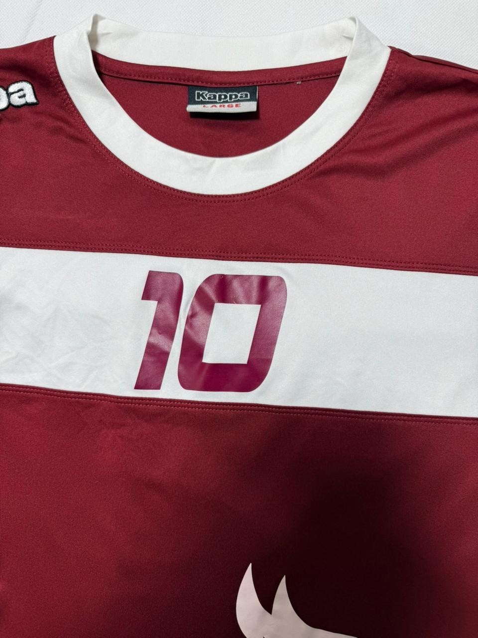 Kappa Torino Soccer Jersey #10 Cofano Men's Large Maroon White Rare Vintage Kit