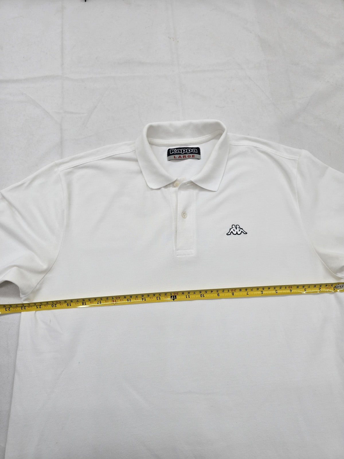 Kappa Men's White Cotton Polo Shirt Large Short Sleeve Button