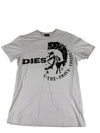 Diesel Men's Graphic T-Shirt White Short Sleeve Logo Print Casual Size Large