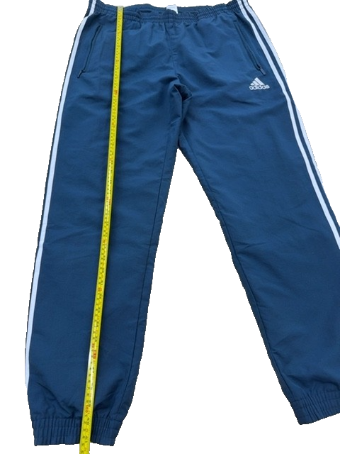 Adidas Men's Navy Track Pants M Tapered 3-Stripes Zipped Pockets