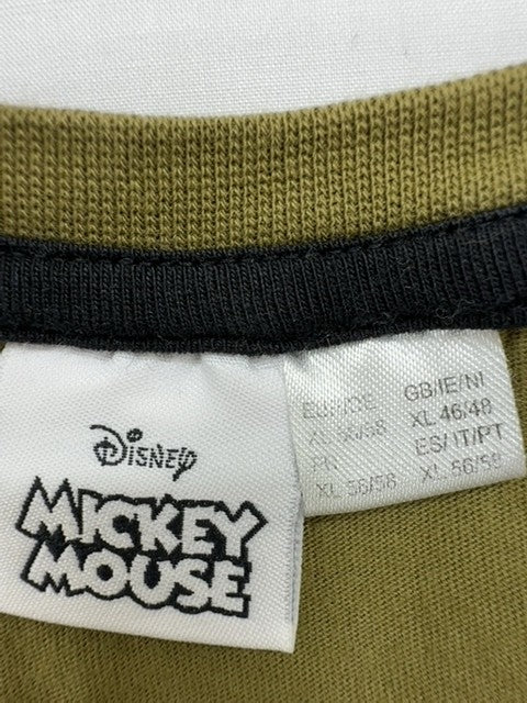 Disney Boys Olive Mickey Mouse T-Shirt Kids Size M Tagless Crew Neck