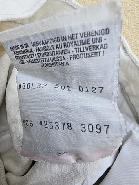 Vintage Levi's 501 White Straight Jeans UK Origin