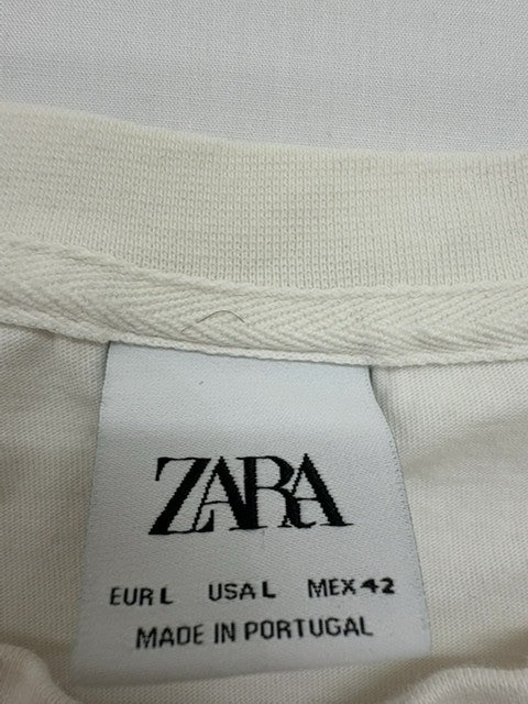 Zara Boys White Sports Graphic T-Shirt Youth MEX42 Regular