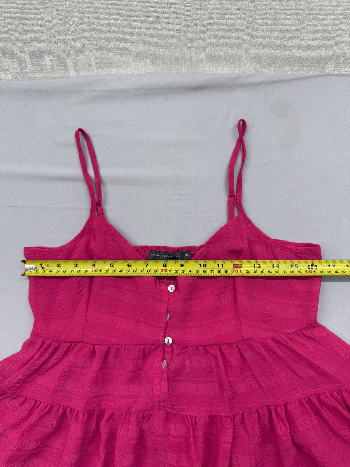 French Connection Pink Sleeveless V-Neck Tiered Camisole Top Size 10