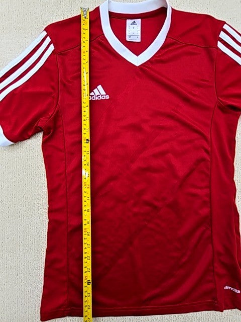 Adidas Red Soccer Jersey V-Neck Short Sleeve Unisex S RN83387
