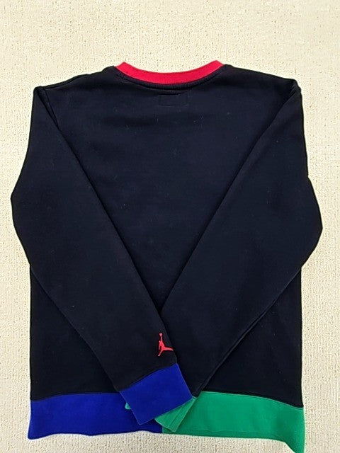 Jordan Boys XL Black Crew Sweatshirt Colorful Logo Graphic Pullover