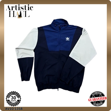 Adidas Men's Navy/White 3-Stripes Track Jacket M Zipper