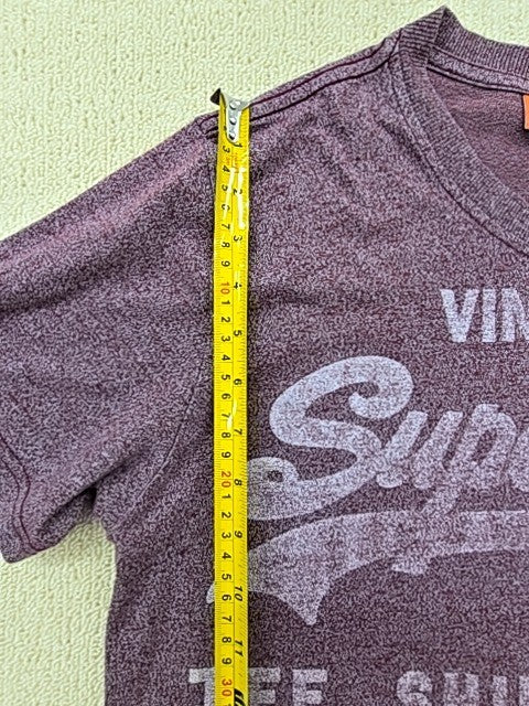 Superdry Vintage Logo Tokyo Men's L Purple Graphic Crewneck T-Shirt