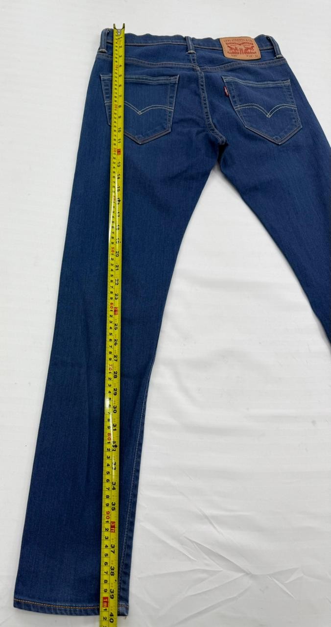 Levi's Men's 520 Tapered Slim Jeans W28 L32 Blue Denim Zip