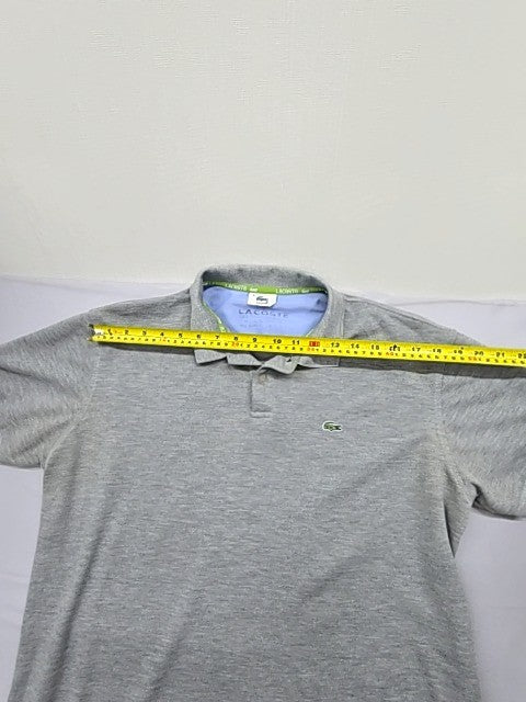 Lacoste Grey Men's Short Sleeve Polo Shirt Size 6 Cotton Pique France