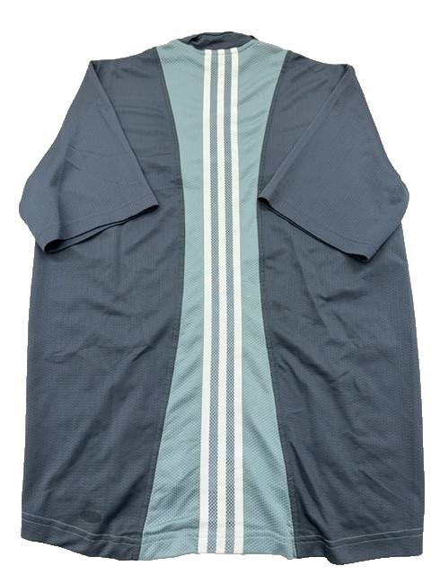 Adidas Men's Grey Cycling Jersey Short Sleeve Striped L Regular Polyester