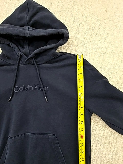 Calvin Klein Unisex Navy Hooded Pullover Hoodie Size S Fleece