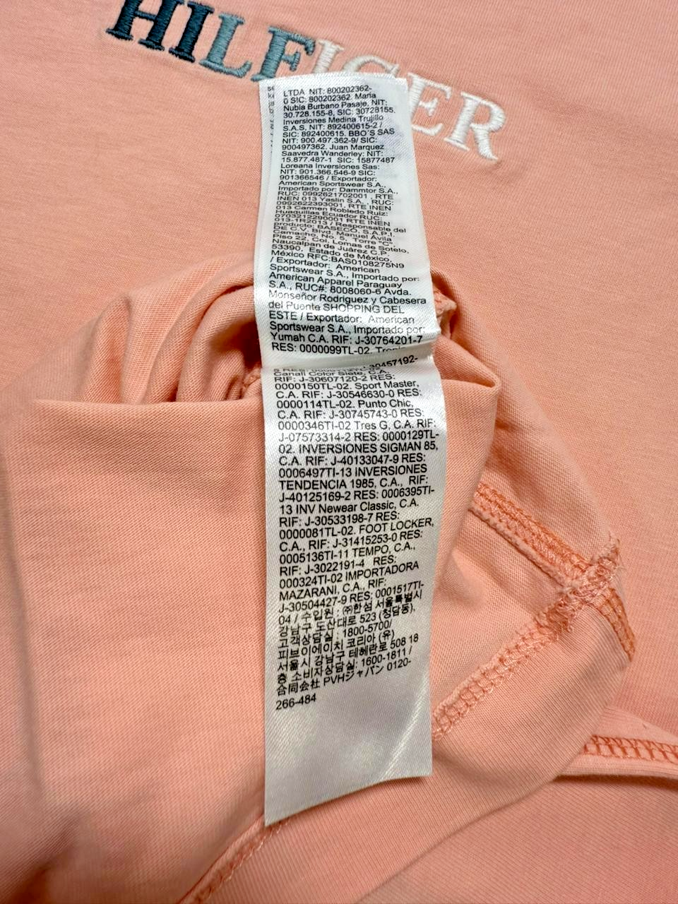 Tommy Hilfiger Peach Logo Regular Fit Cotton T-Shirt Crewneck Short Sleeve XL