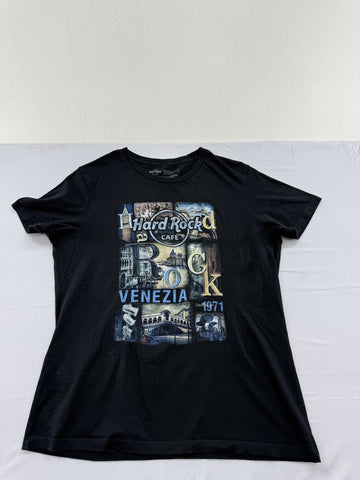 Hard Rock Cafe Black XL Men's Short Sleeve Travel Tee Cotton