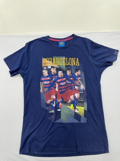 FC Barcelona Women's Vintage Navy M T-Shirt Qatar Airways Graphic