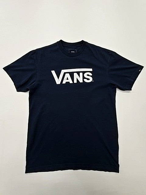 Vans Men Black Logo Graphic T-Shirt Size M Classic Fit Crew Neck