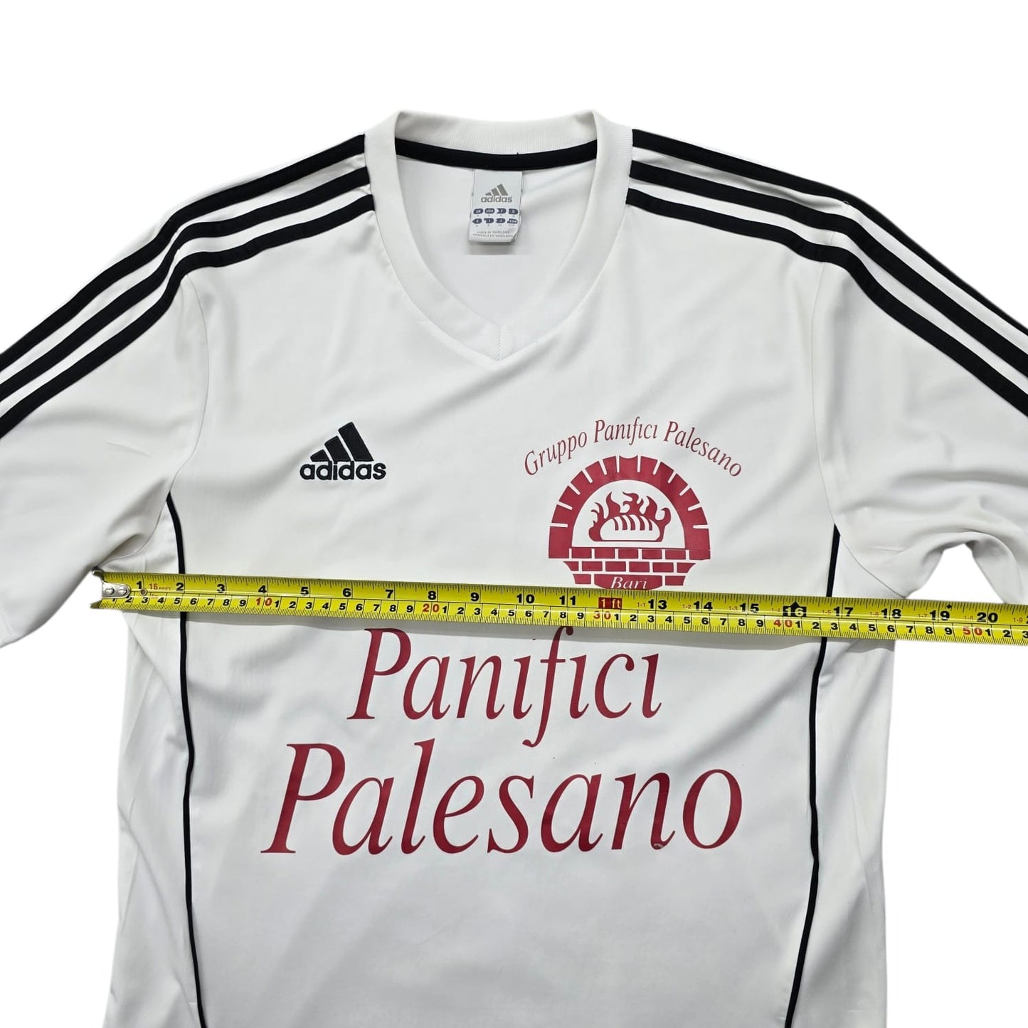 Adidas Women's White Three Stripe V-Neck T-Shirt Size S Vintage