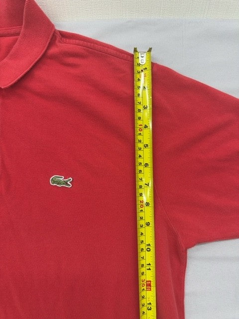 Lacoste Red Cotton Polo Shirt Short Sleeve Men's Size 7 Croc Logo