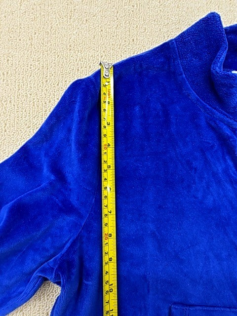Juicy Couture Blue Velour Track Jacket Size L Signature Zipper