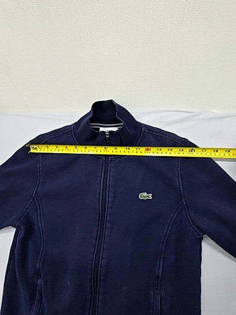 Lacoste Men's Navy Full Zip Hoodie Fleece S Crocodile Logo