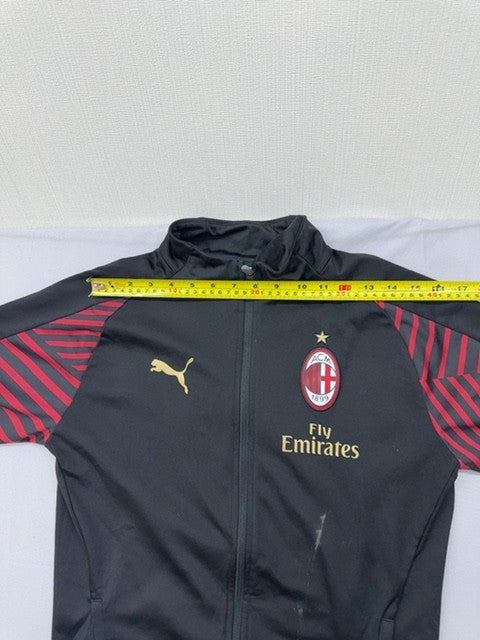 Puma AC Milan Black Red Striped Track Jacket Men's S Full Zip NWT
