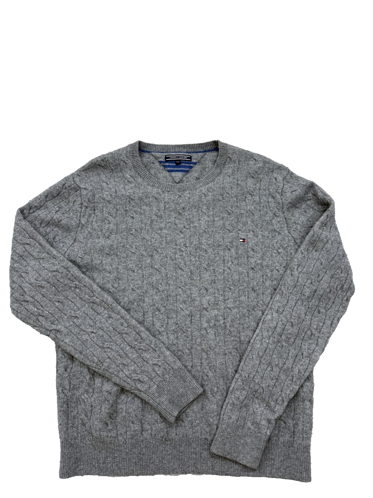 Tommy Hilfiger Cable Knit Crewneck Sweater Men's XXL Grey