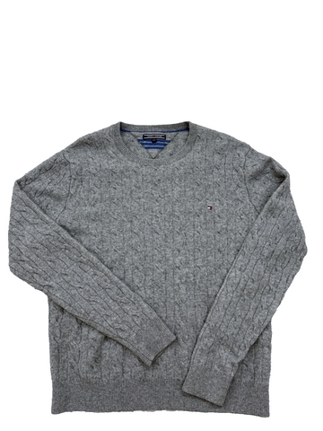 Tommy Hilfiger Cable Knit Crewneck Sweater Men's XXL Grey