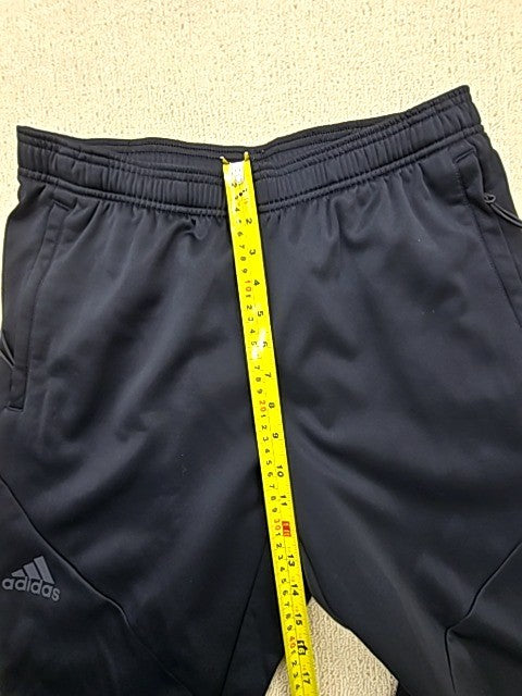 Adidas Men's Navy Track Pants Size M Zipper Pockets Drawstring