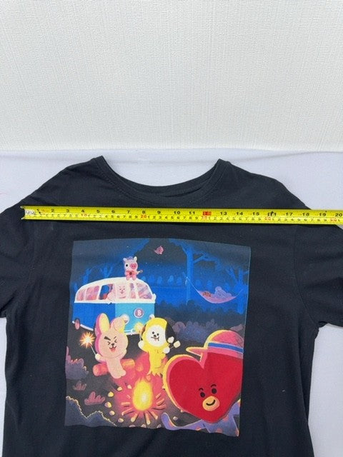 BT21 Chimmy Cooky Shooky Mang Koya Black L Unisex T-Shirt