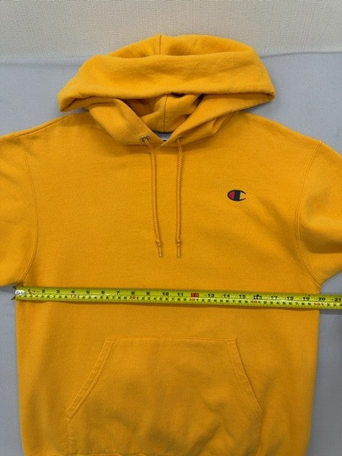 Champion Yellow Pullover Fleece Hoodie S Unisex