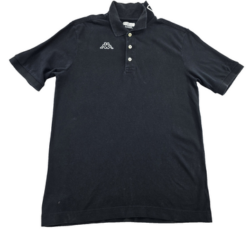 Kappa Men's Black Cotton Polo Shirt Large Short Sleeve Logo L