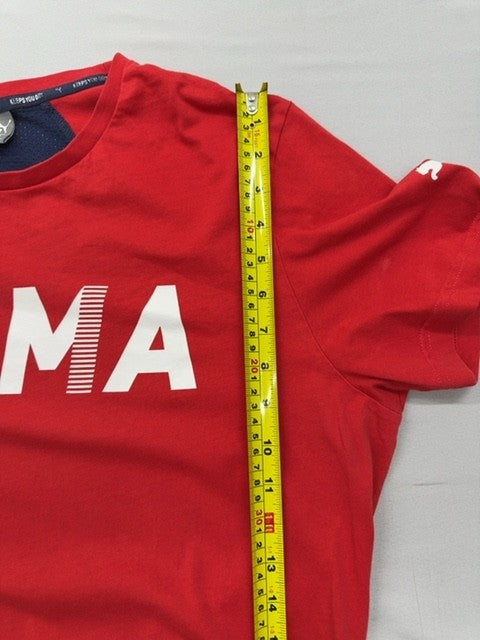 Puma Men's L Red Navy Short Sleeve Dry Tee Crew Neck