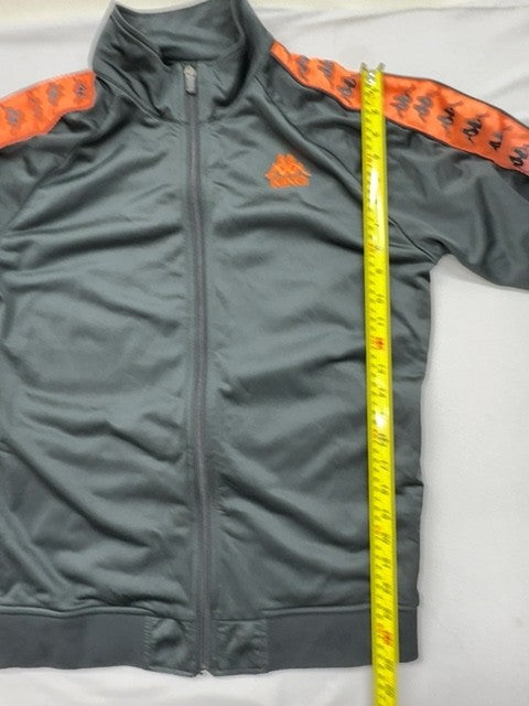 Kappa Men's Gray Track Jacket XL Removable Sleeves Zipper
