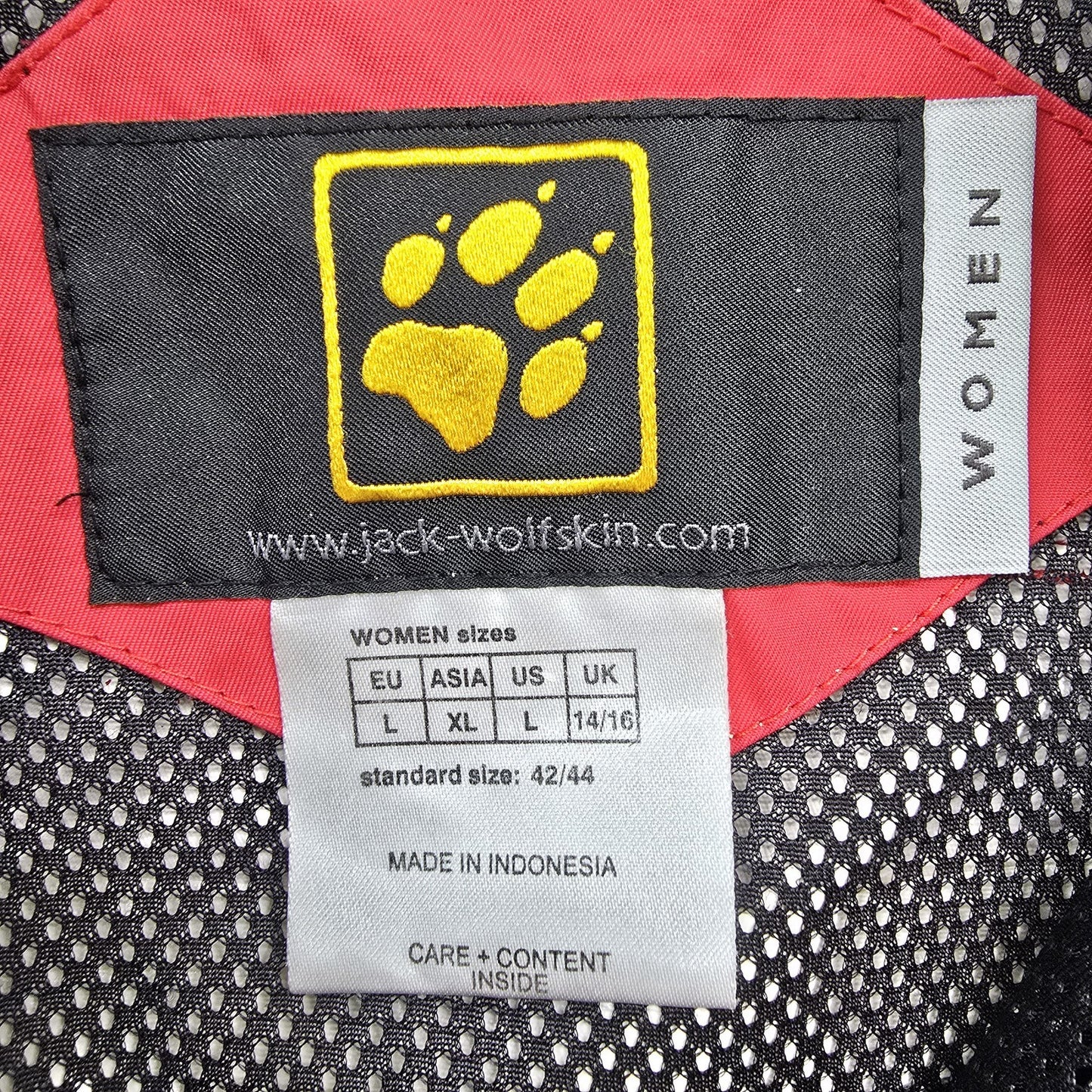 Jack Wolfskin Women's Red Windproof Waterproof Jacket Size L