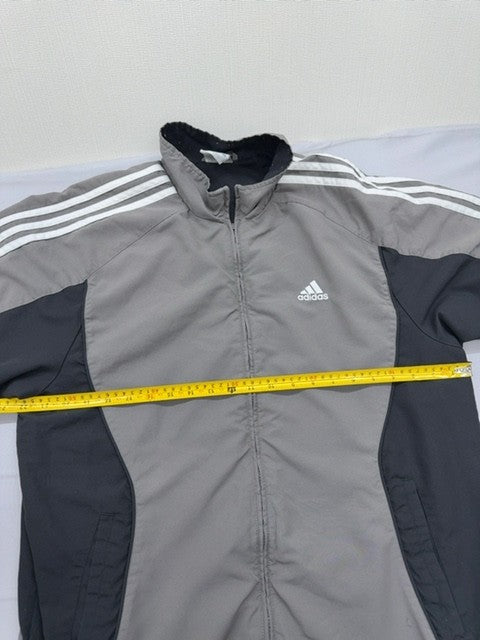 Adidas Men's Grey Track Jacket XL Full Zip Polyester