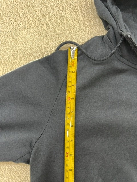 Nike Men's Grey Full-Zip Fleece Hoodie Small Stripe Cotton Polyester
