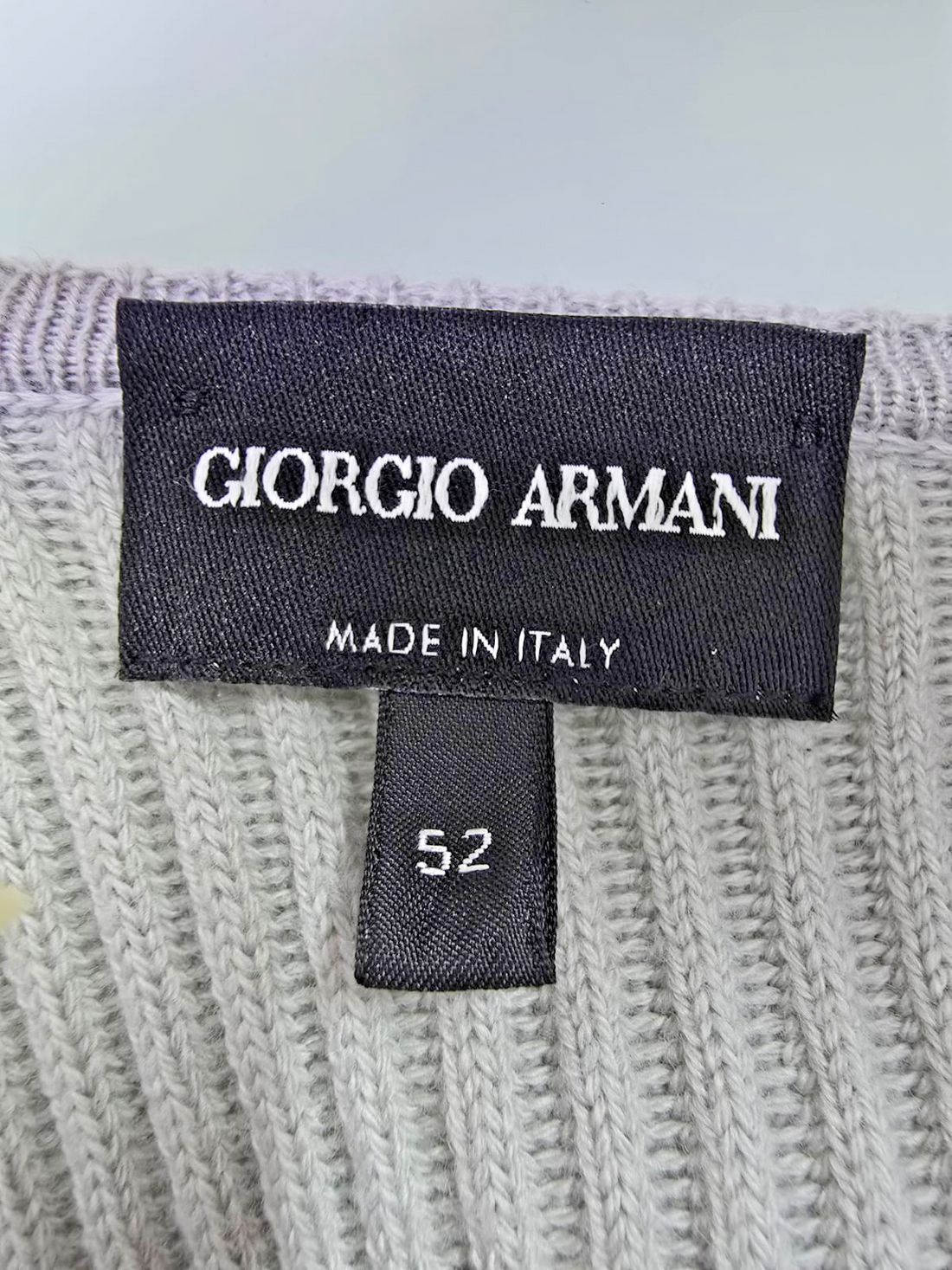 Giorgio Armani Tie-Dyed Virgin Wool Sweater Grey Long Sleeve Size 52 BNWT