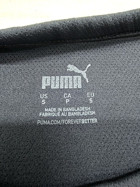 Puma Unisex Black Neon Yellow Drycell T-Shirt Size S Short Sleeve