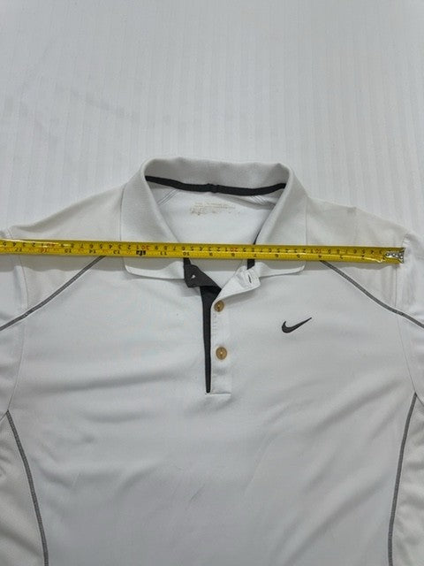 NIKE Men's White Dri-FIT Golf Polo Size M