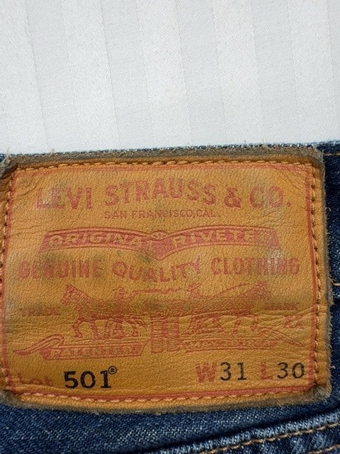 Levi's Men's 501 Original Blue Denim Jeans 31x30 Button Fly