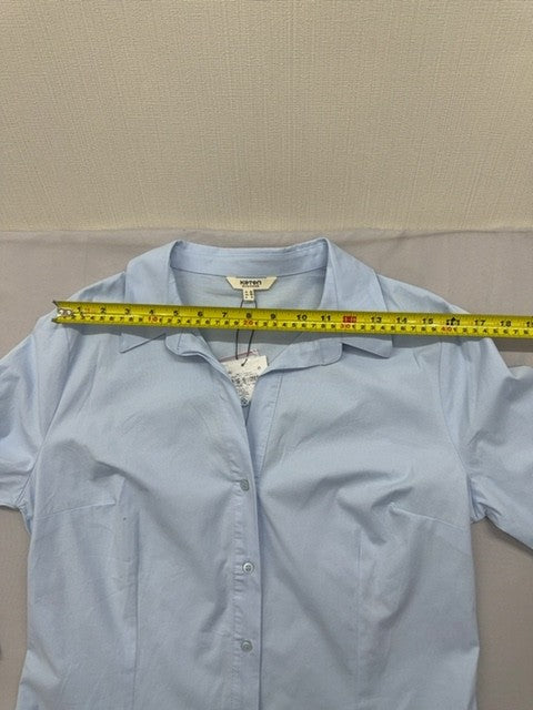 Koton Light Blue Long Sleeve Cotton Blend Button-Down Shirt EU 42 Women