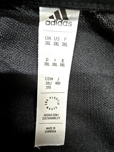 Adidas Men's Black Track Jacket XL 3 Stripes Zipper