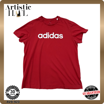 Adidas Red Short Sleeve Crewneck T-Shirt L Regular Unisex Adult