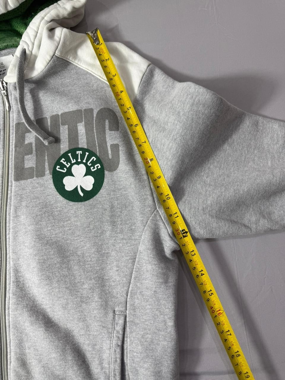 Adidas Boston Celtics Hoodie Men's Small Grey Full Zip NBA Sweatshirt