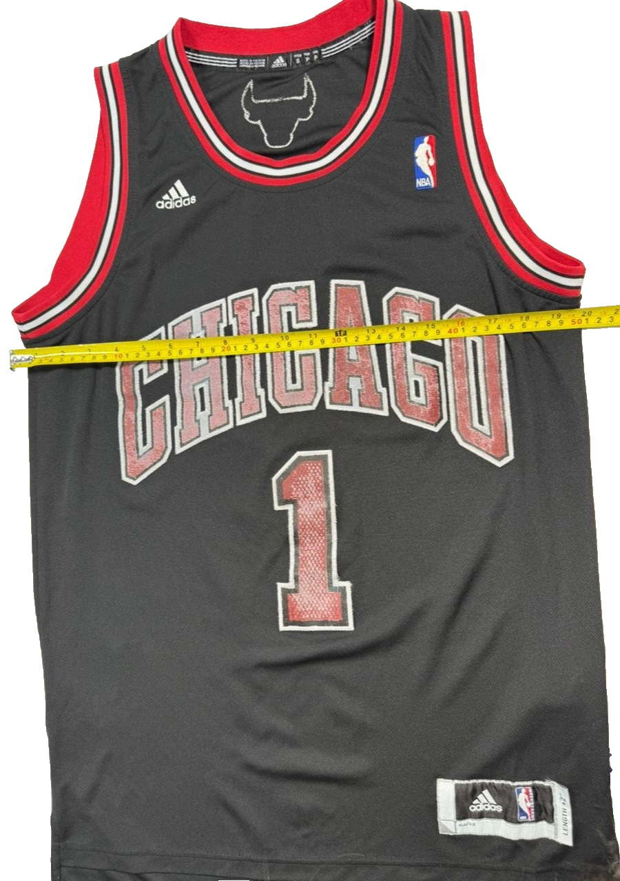 Adidas Derrick Rose Chicago Bulls #1 Alternate Black Jersey - Size S